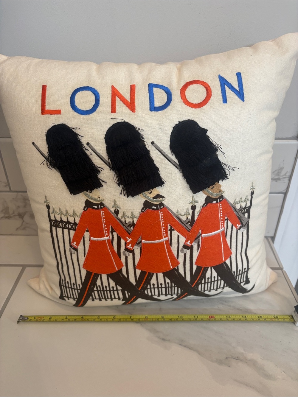 Rifle Paper Co. “London Guards” Cream Throw Pillow - Picture 5 of 6